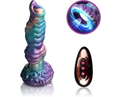 JustFun 4-in-1 Fantasy Vibrator - 25 CM - Dildo met Zuignap - 3 Stuwstanden – 7 Vibratiestanden - Sex Toys voor Mannen & Vrouwen - Monster Anal Plug XXL - Rainbow