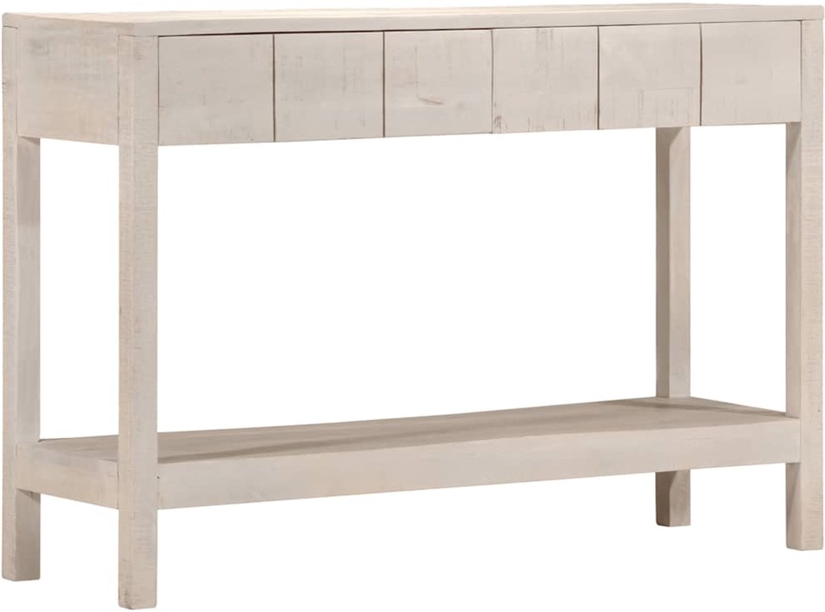 vidaXL Wandtafel - 110x35x75 - cm - massief - mangohout - wit