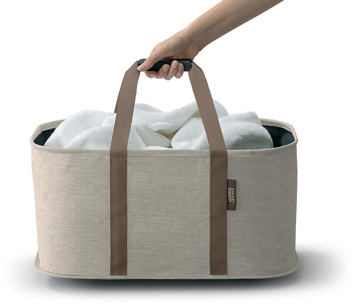 Joseph Joseph Hold-All™ 35L Opvouwbare Draagbare Wasmand (Ecru)