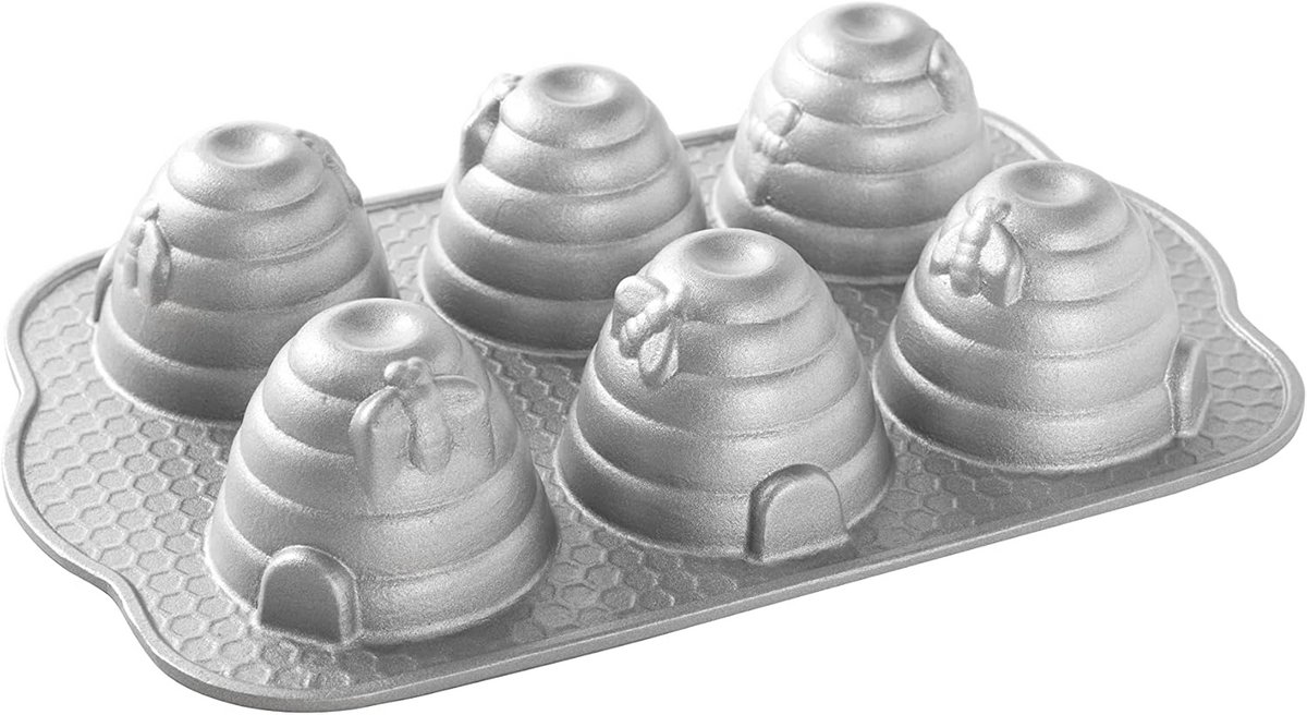 Bakvorm met 6 Bijenkorven en Bijen voor Taart of Cake