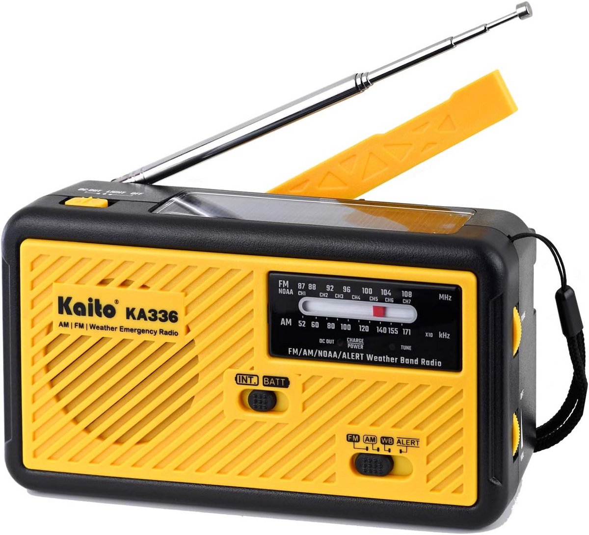 Noodradio met Zonnepaneel, Handslinger en Weeralarmen - Draagbare AM/FM Ontvanger met USB-lader