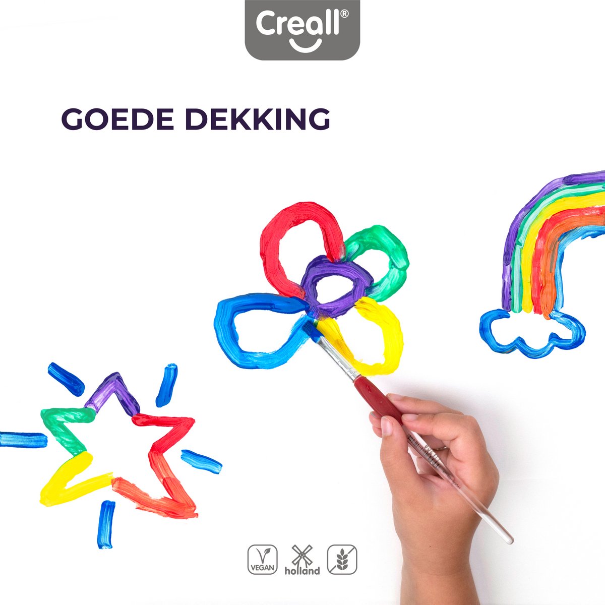 Creall Plakkaatverf Set - Schoolverf op Waterbasis - 8 Flessen x 500ml - Mix set met 8 Basiskleuren - Veilig & Uitwasbaar* - Geproduceerd in Nederland - professionele kwaliteit - glutenvrij — cadeau in Cadeau-ideeën - foto 8