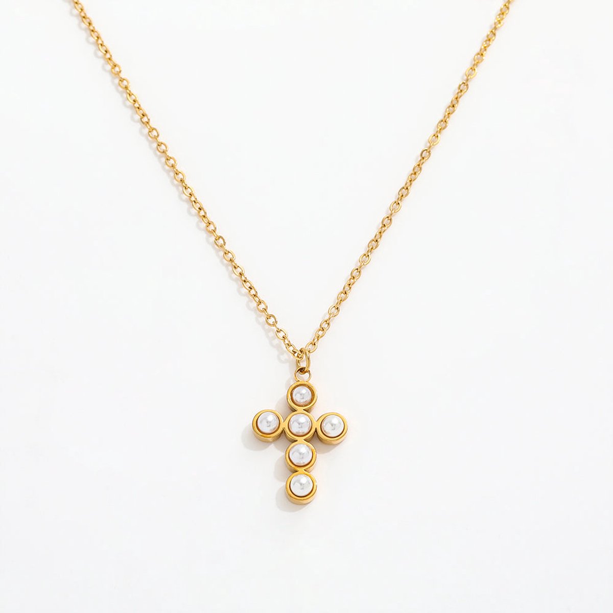 Ketting met Parelkruis Hanger – Elegant & Symbolisch | Twinolo