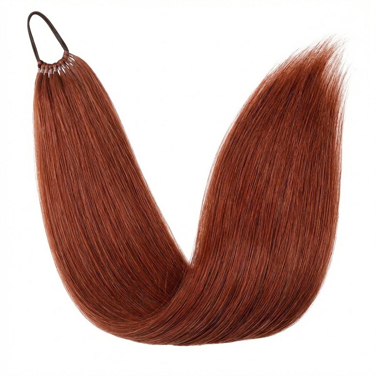 Koperbruin synthetische paardenstaart dames haar extensie extensions extra lang steil ponytail haarstuk lang haarstuk clip in staart