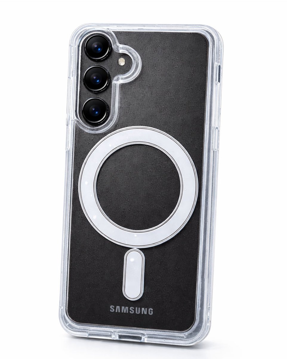 MagSafe Hoesje geschikt voor Samsung Galaxy S24 – Transparante Back Cover Geschikt voor Samsung Galaxy S24