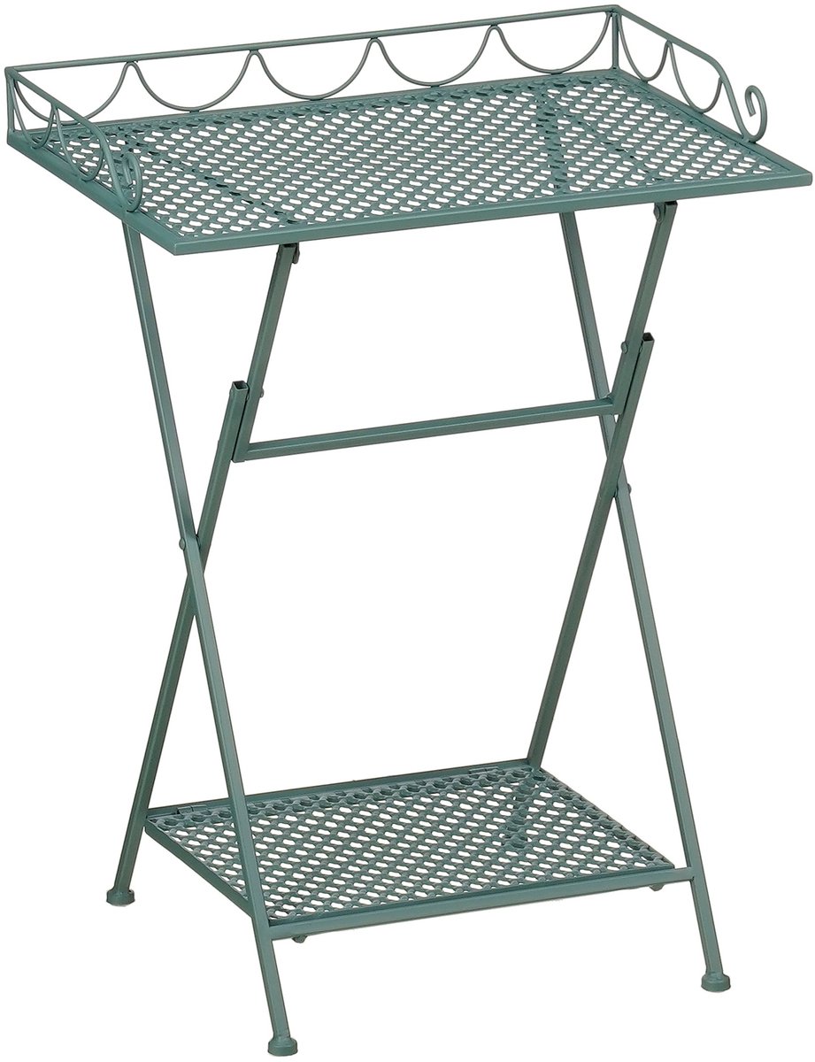 Mica Decorations Marseille Tuintafel - Plantenrek 50 x 38 x 68 cm - Tuintafeltje Bijzettaf