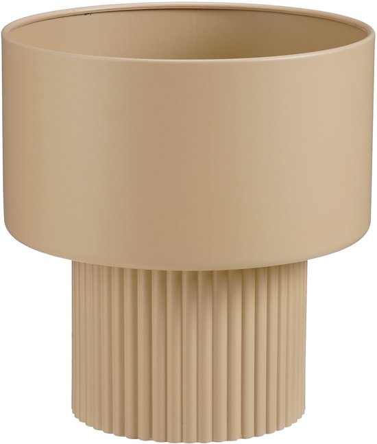 Foto: Mica decorations lux bloempot plantenpot voor bloemen en kamerplanten bloempot voor binnen h33 x 31 5 cm ijzer lichtbruin