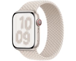 Stravo Gevlochten Nylon Bandje voor Apple Watch – Solo-stijl – Verstelbaar & Elastisch – Starlight – Geschikt voor Apple Watch 42mm (Series 11/10), 41mm (Series 9/8/7), 40mm (Series 6/5/4/SE 1/2/3), 38mm (Series 3/2/1) – S/M