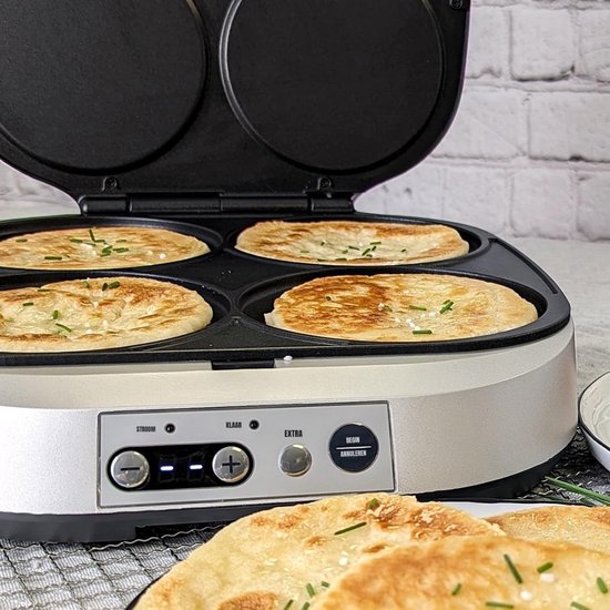 Zyrex® Pannenkoekenmaker - Pancake maker - Pannenkoek - Zilver - 32cm x 37cm x 13cm — afbeelding 5