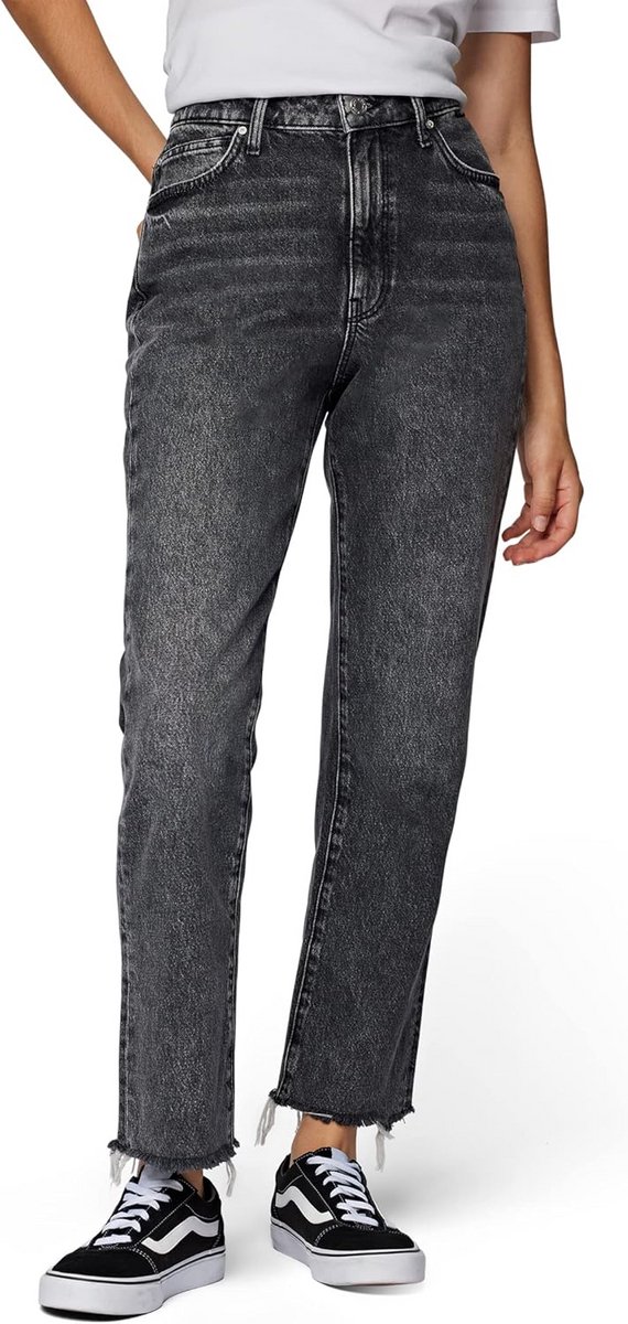 Stretch Jeans Dames New York Pasvorm Blauw Denim Comfortabele Kokerbroek