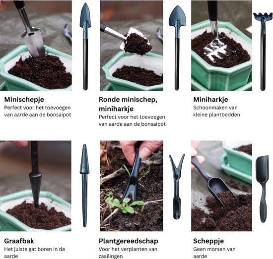 NBAP® Bonsai Starters Kit - Boompje Inclusief Gereedschap - Schaar - Zaden - Schepjes - Zwart van Merkloos	 — afbeelding 4