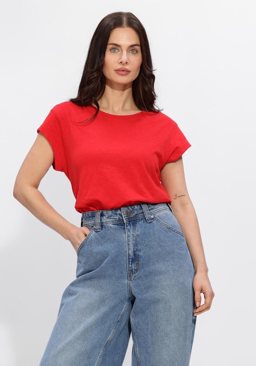 Minus Msleti Tee Tops & T-shirts Dames - Shirt - Rood - Maat XL