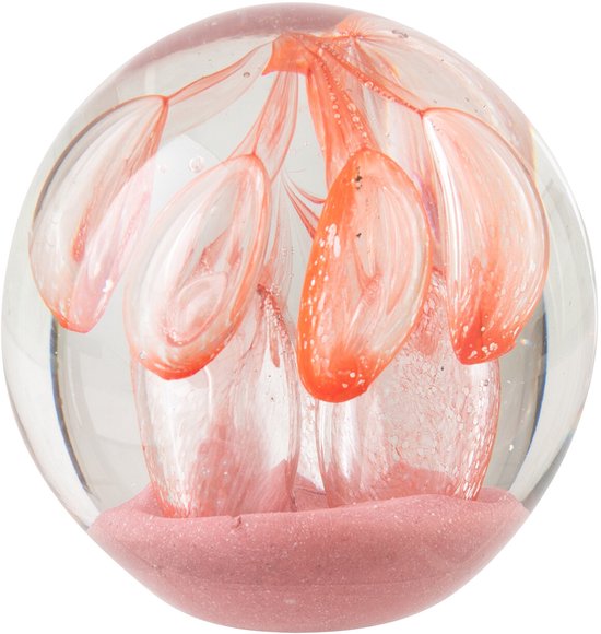 J-Line Presse-papier Balle - verre - orange/rose clair - small