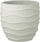 J-Line bloempot Golf + Buiten zand - steen - wit - large