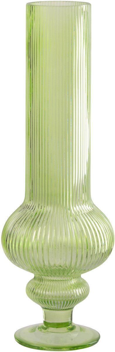 vaas Ada Geribbeld - glas - groen - medium