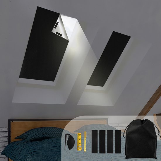 Fenêtre occultante 145x300 cm – Tissu occultant comme protection solaire – Sans perçage – Store roulant portable – Zwart