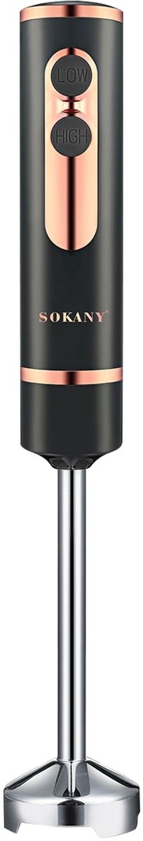 Sokany, Staafmixer 600W met RVS Mes en Ergonomische Handgreep, Zwart