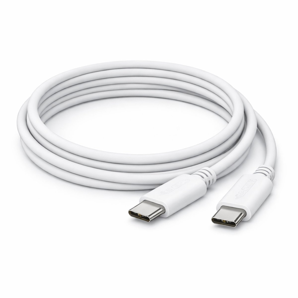 USB-C naar USB-C Kabel – 2 Meter – Snellader – 60W – 480 Mbps – Wit