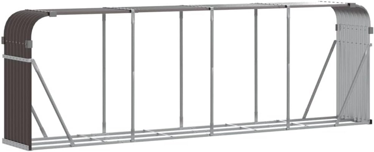 Grote Houtopslag voor Buiten 300x45x100 cm - Gegalvaniseerd Staal - Weerbestendige Houtstapel Koker