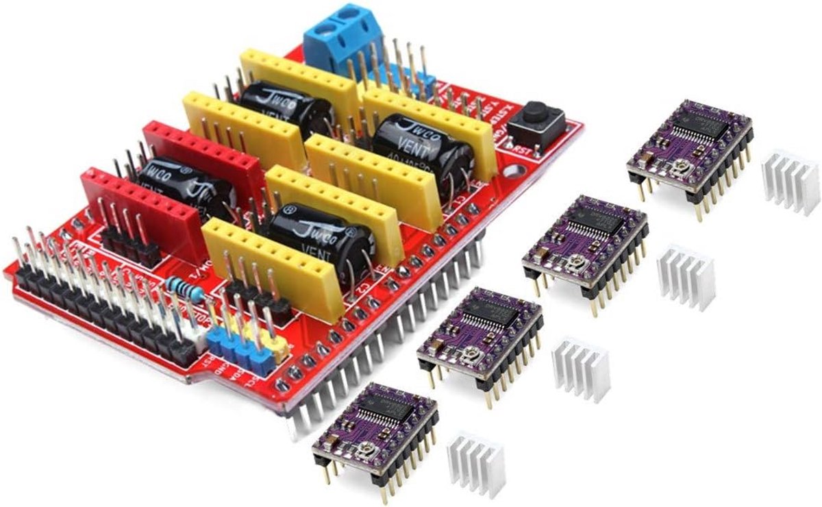 CNC Shield V3 Uitbreidingsbord Set met 4x DRV8825 Drivers voor 3D Printer en CNC Machines
