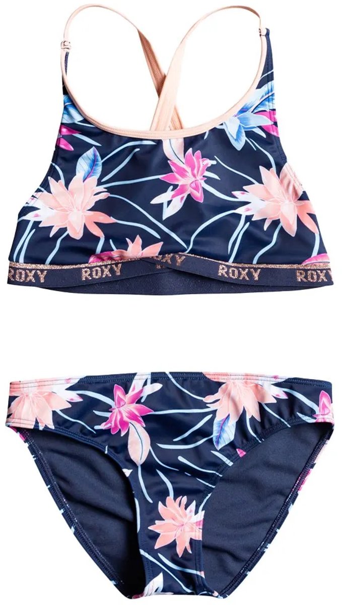 Roxy Splendid Crop Bikini 14 Years Meisjes Mood Indigo Rg Floral Flow