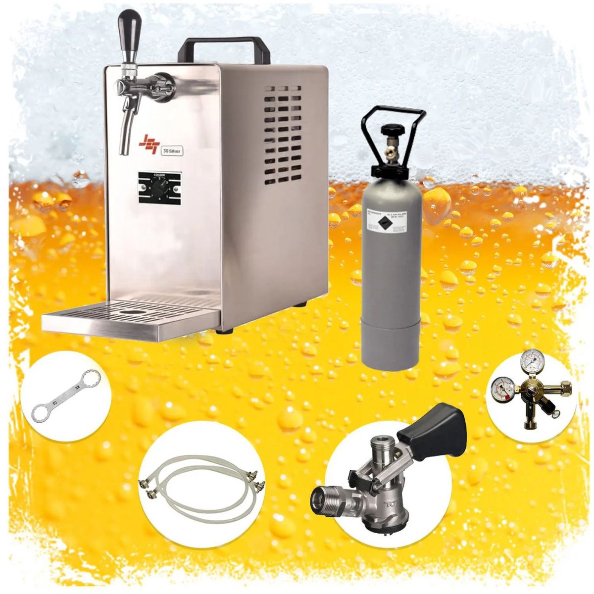 Compleet Set Biertap JET 30 - Incl. CO2-fles en Alle Fustkoppelingen