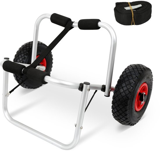 Kajak trolley Kajak Transportwagen Opvouwbaar Aluminium – SUP Trolley voor Kano, Kajak en Surfplank – Stevig en Lichtgewicht – 80 kg (1pcs)