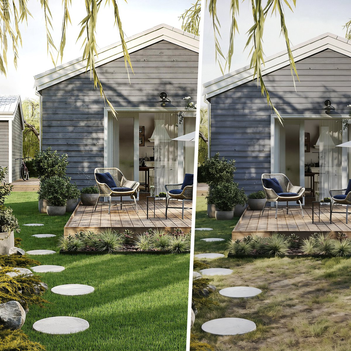 Gras Klik Tegels Terrastegels 55 Stuks 5m² 30x30 cm - Vloerbedekking voor Terras