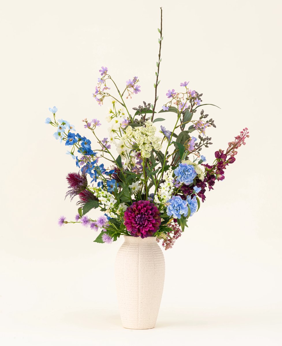 Easyplants | Zijden kunstbloemen boeket Purple Rain | Zijde | Nepbloemen | Paars, Blauw, Bordeaux | Onderhoudsvrij | Kant-en-klaar
