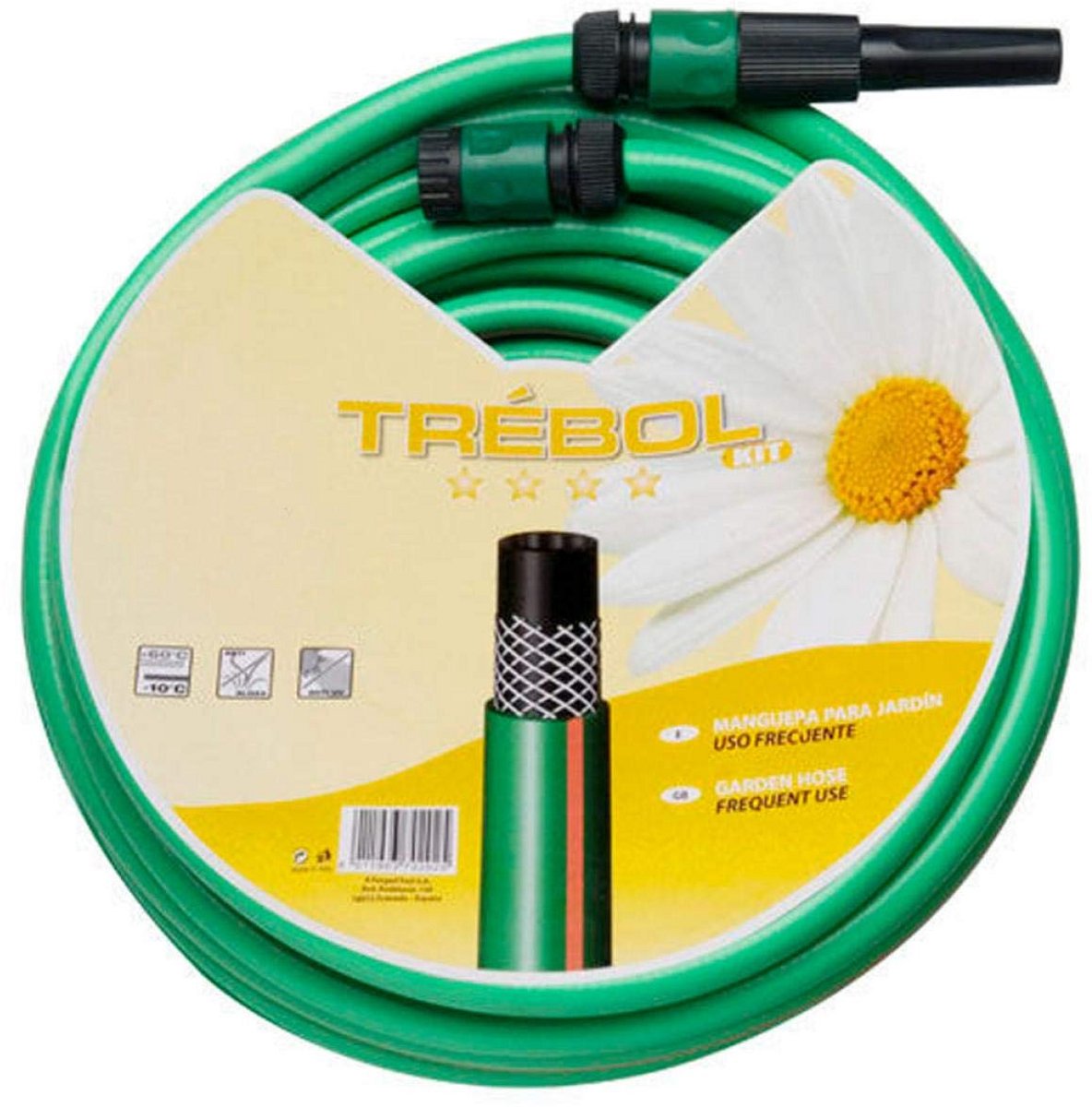 Groene tuinslang - Gevlochten slang - Tuin bewateren - Flexibel en robuust - 15 meter - Groen