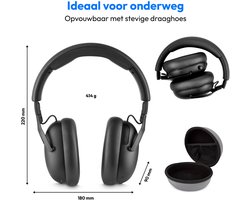 MEDION Over Ear koptelefoon HX-1 Pro (draadloos, hybride actieve ruisonderdrukking ANC, Bluetooth 6.0, 7+1 EQ-presets, tot 190 u batterijduur, spatwaterdicht IPX4), urban antraciet