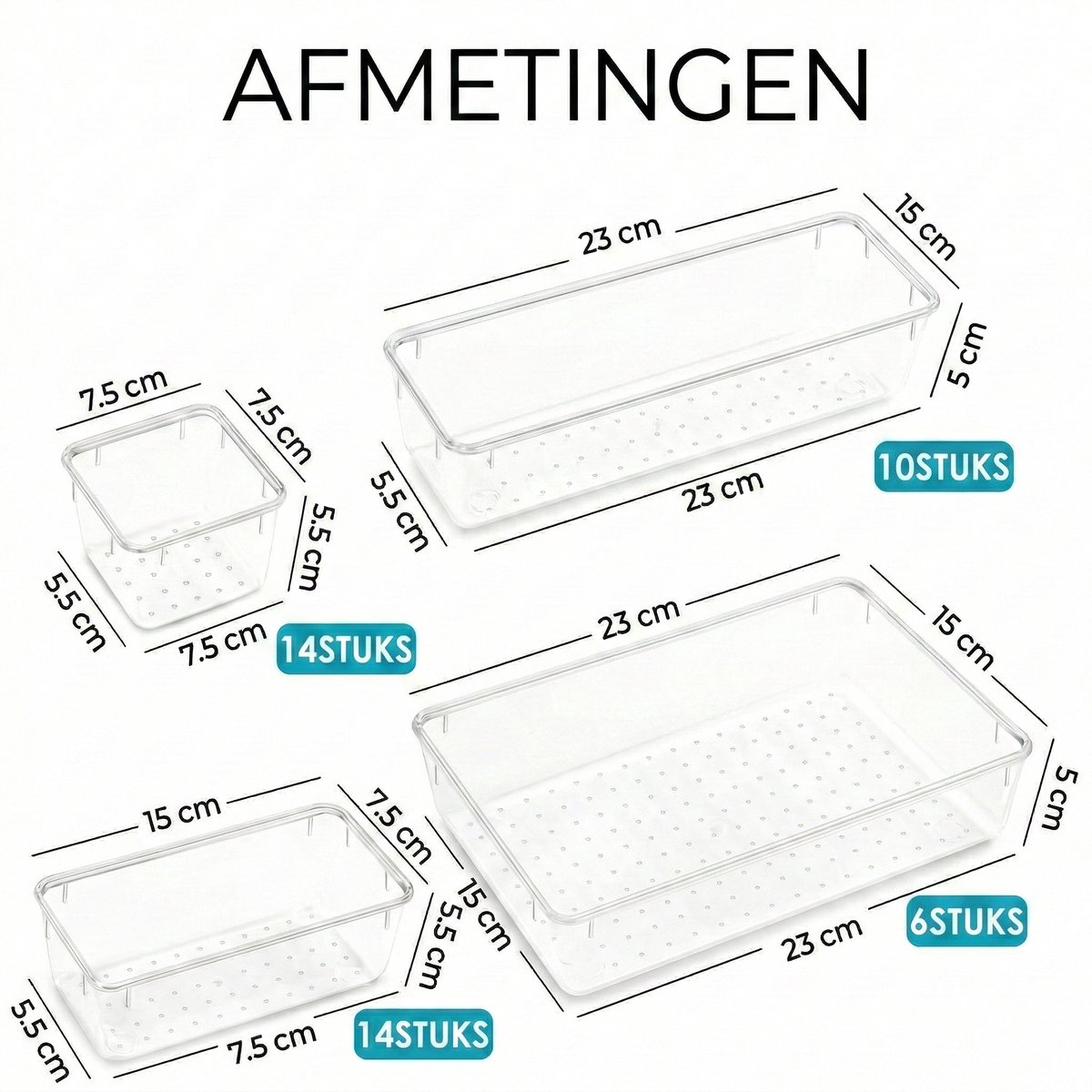 Somstyle Lade Organizer Bakjes - 44 Stuks - Bureau Accessoires - Keukenkast Ladeverdeler - Make Up Opbergbakjes - Transparant — cadeau in Cadeau-ideeën - foto 4