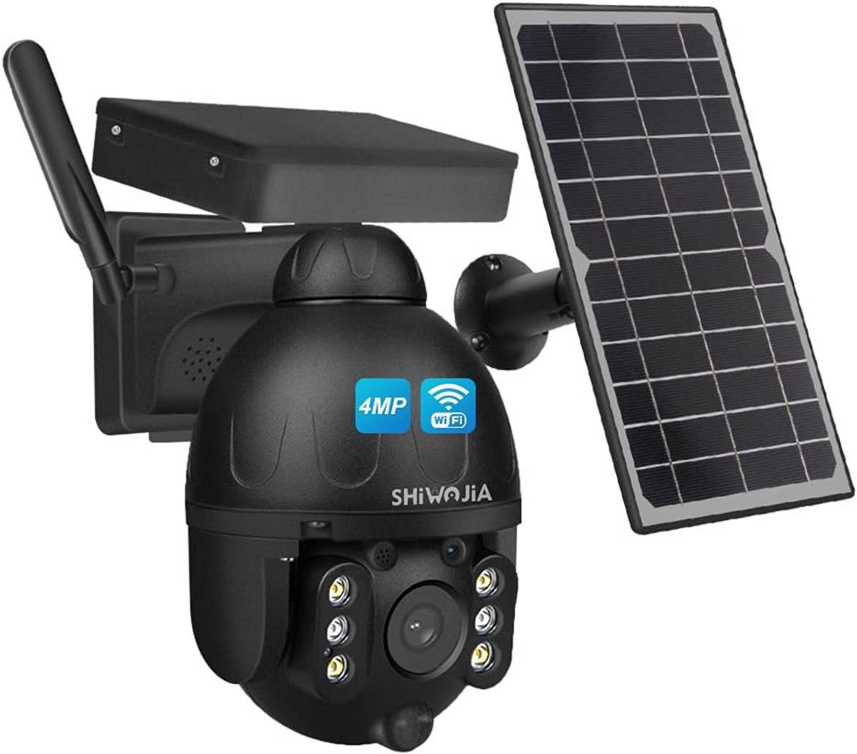 4MP HD Zonne Camera met Bewegingsdetectie en Nachtzicht - Draadloze Outdoor Beveiligingscamera