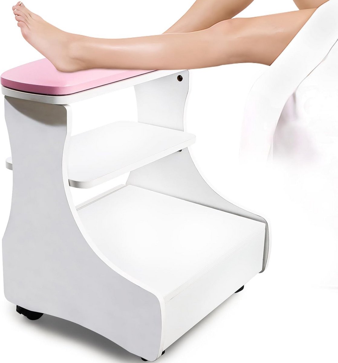 Verstelbare Voetensteun met Wielen voor Pedicure en Manicure