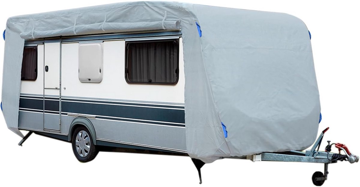 Duurzaam Afdekzeil voor Caravans en Campers - Bescherming tegen Stof en Vocht, Ademend en UV-bestendig (M 550 x 250 x 220 cm)