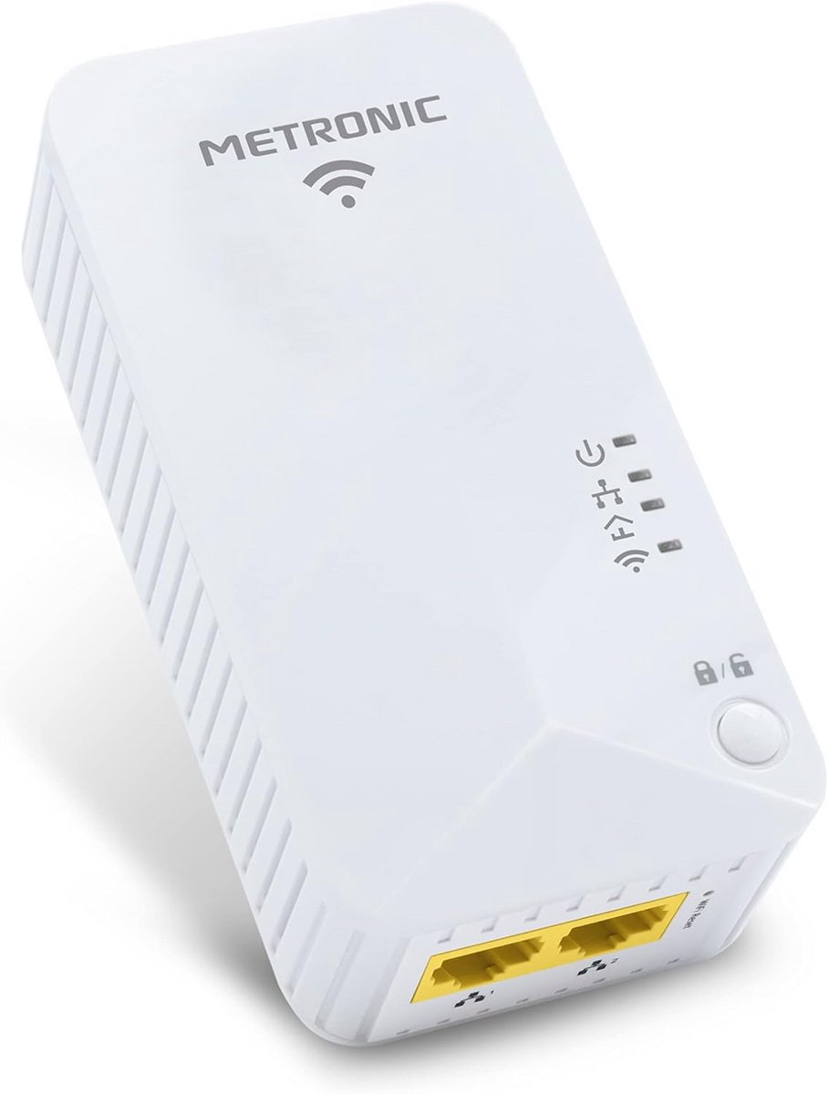 CPL-stopcontact Wifi 600 MB/s met 2 Fast Ethernet-poorten 100 MB/s - wit
