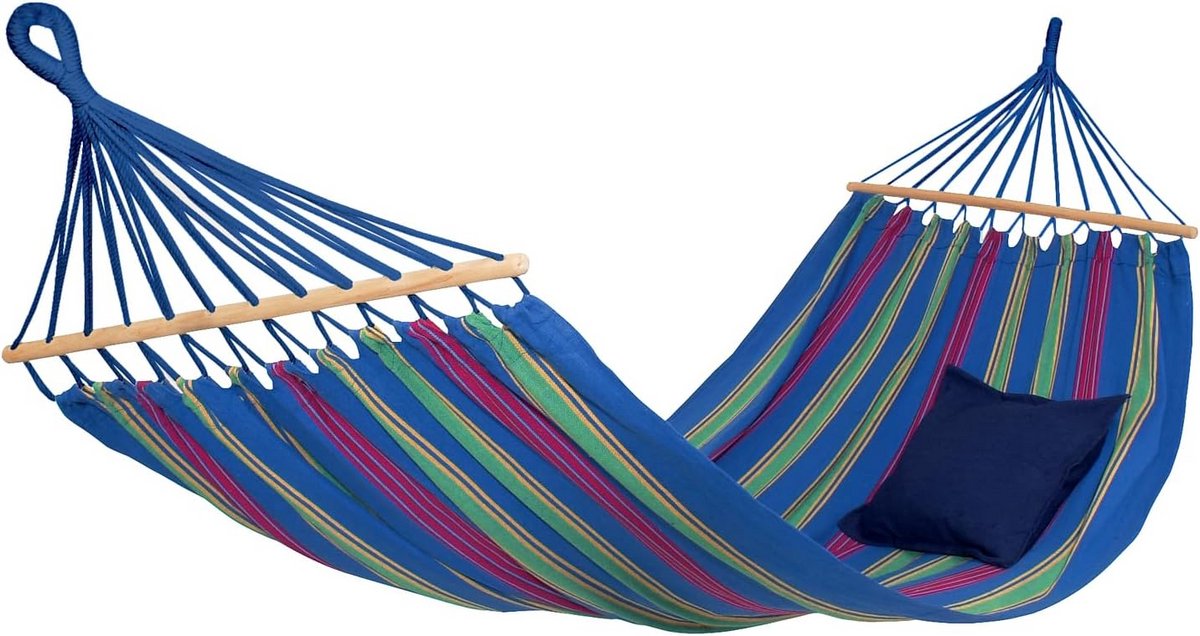 Weerbestendige en UV-bestendige Hangmat 210 x 80 cm tot 180 kg - Blauw Gestreept
