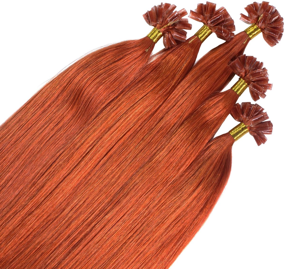 hair2heart Premium Extensions Echt haar Bondings glad - 25 strengen 0,8 g 40 cm 8/43 lichtblond roodgoud