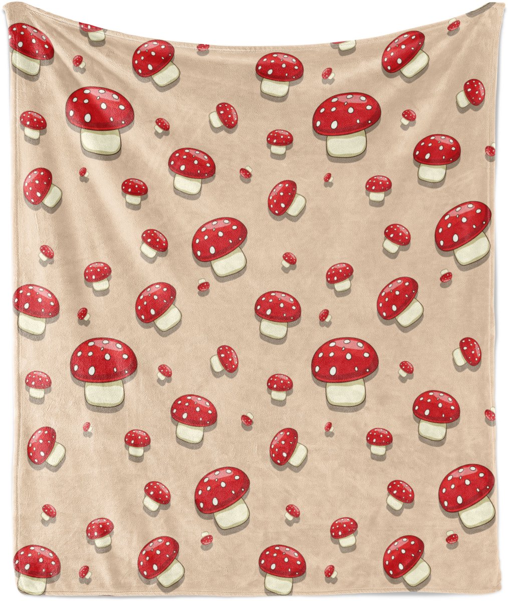 New Bed Polkadots Cartoon paddenstoelen Zachte Flanellen Fleece Deken, 230 cm x 175 cm