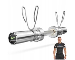 Marbo Sport - Korte olympische halterstang - Olympic Barbell - UF-G50-OLI-CH - 50 cm - Verchroomd staal - Inclusief veerclips - Voor krachttraining en thuisgym en Home Gym - Max. 320 kg