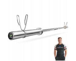 Marbo Sport - Olympische halterstang - Olympic Barbell - UF-G220-OLI-CH - 220 cm - Verchroomd staal - Inclusief veerclips - Voor krachttraining en thuisgym en Home Gym - Max. 320 kg