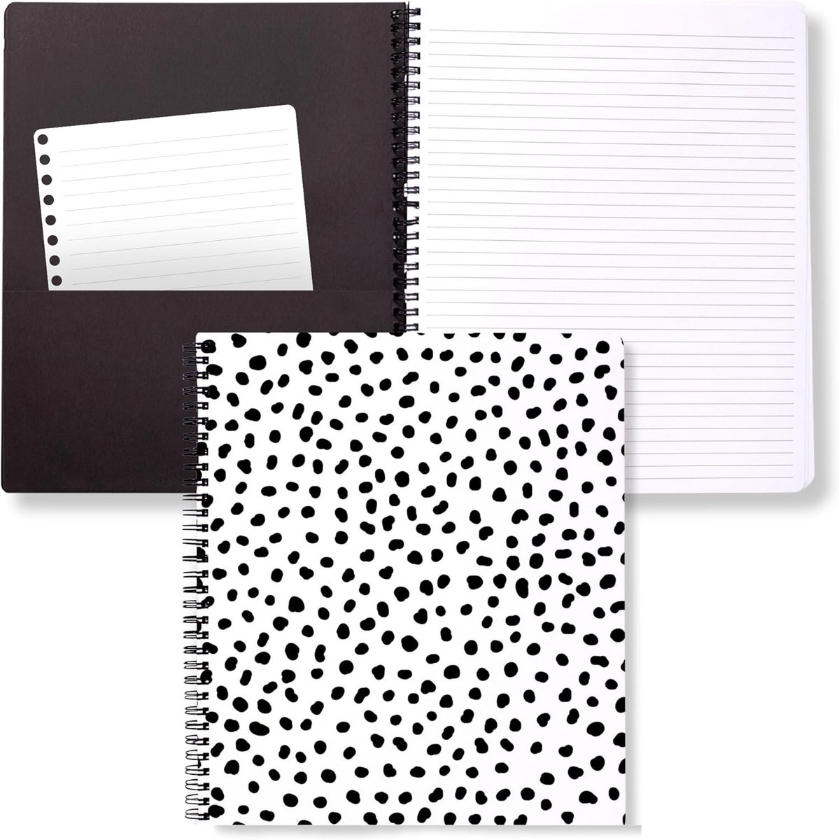 Groot Spiraal Notitieboek 11" x 9,5" met Duurzame Hardcover en 160 Gelinieerde Pagina's