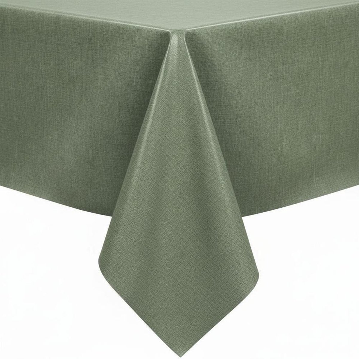 Protecttable - Tafelzeil Linnenlook Olijfgroen 140x210cm - Tafelkleed Afwasbaar - Kunststof