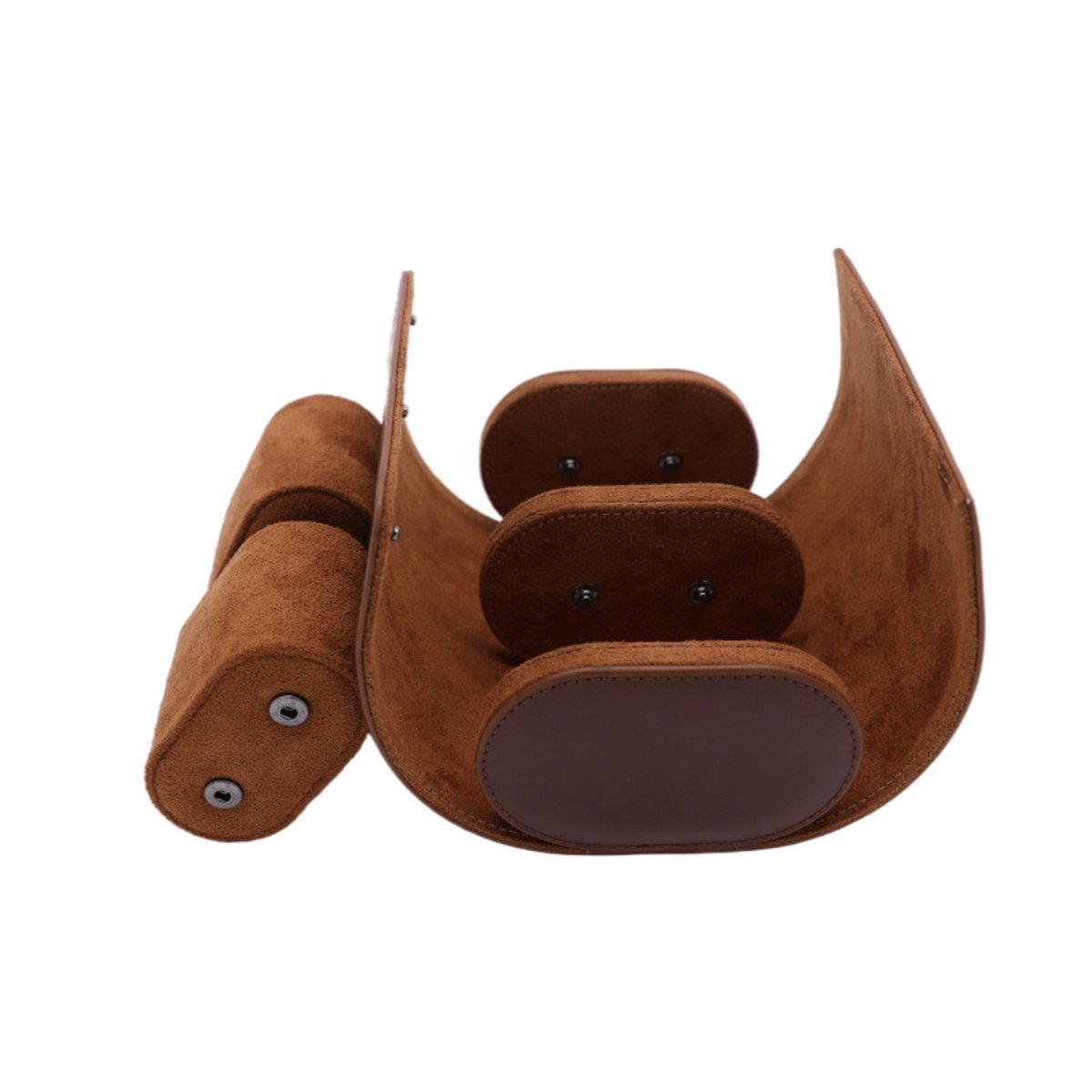 Horlogeopbergdoos, reishorlogedoos, draagbare horlogeopbergdoos, beschermt tegen verlies en krassen, twee kaartsleuven, Bruin.