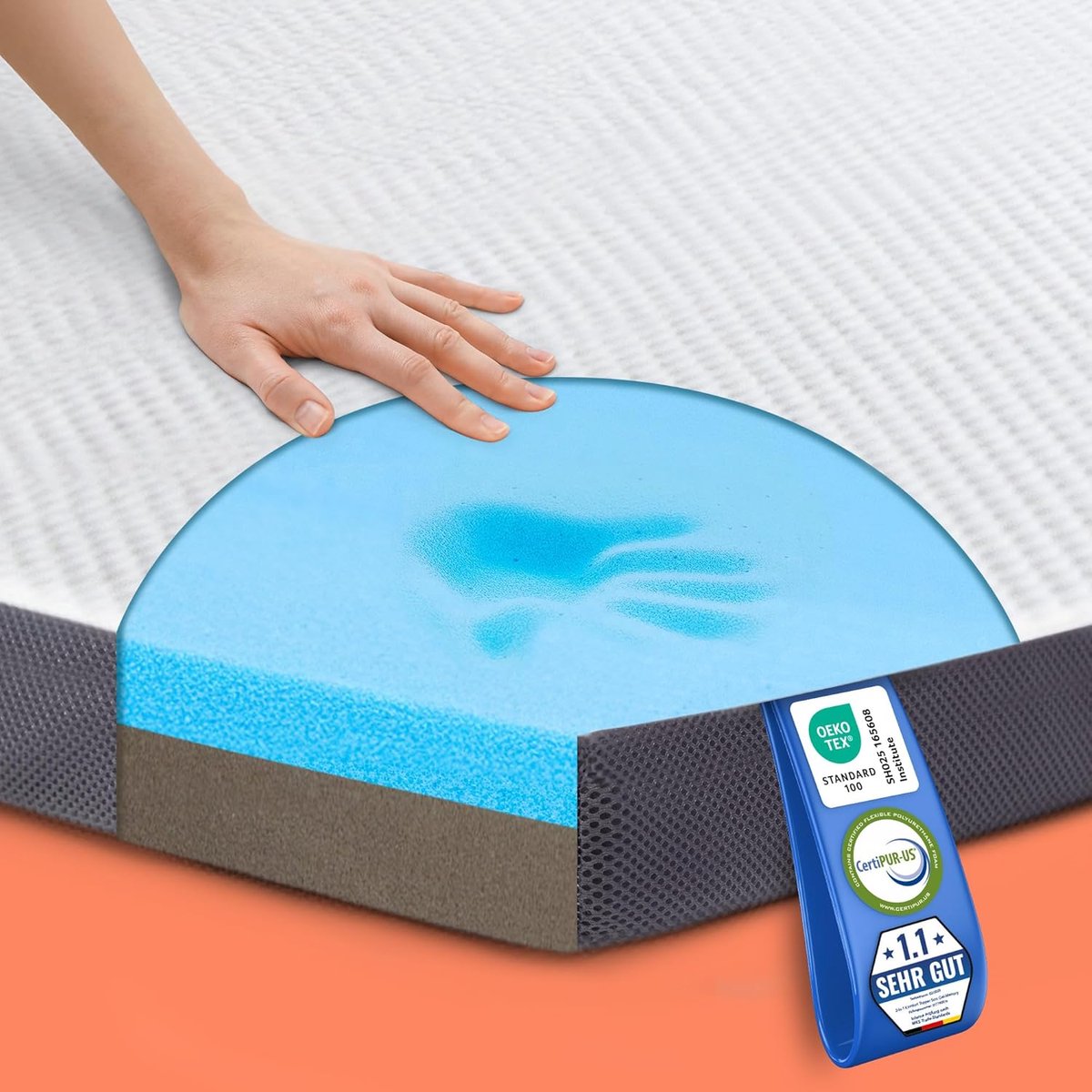 Matras Comfort Topper - 2-in-1 Topper - Gel-Traagschuim - Ergonomisch en Ademend - Duurzaa