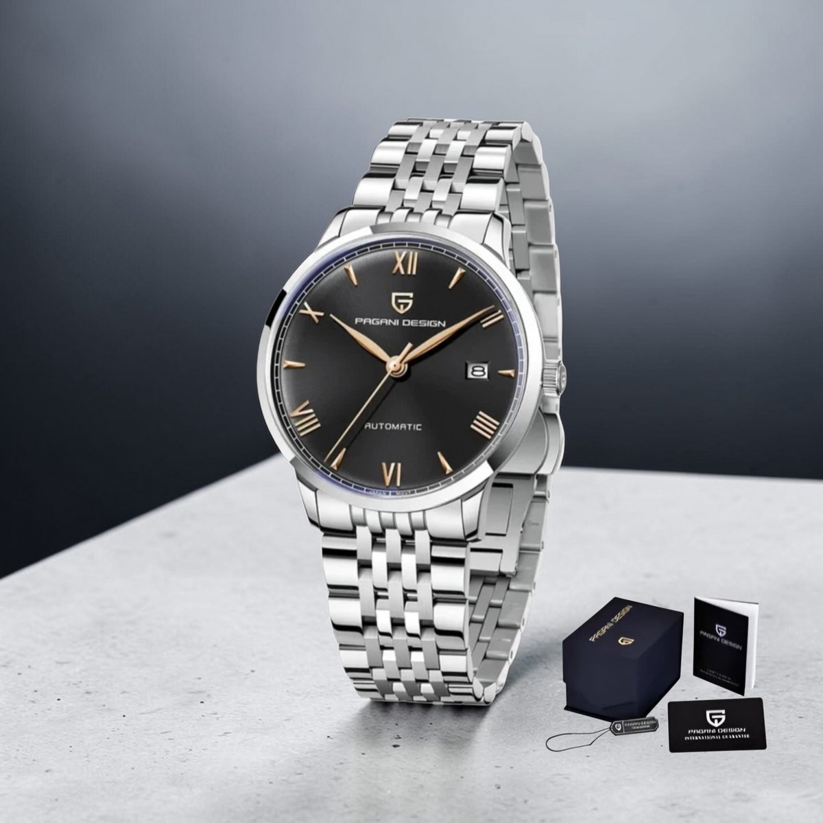 Pagani Design PD-1759 RVS Band Zwart Wijzerplaat Automatisch Herenhorloge - 6 Varianten | 40mm | Japanse NH35A Beweging | Roestvrij Stalen Band of Leren Band
