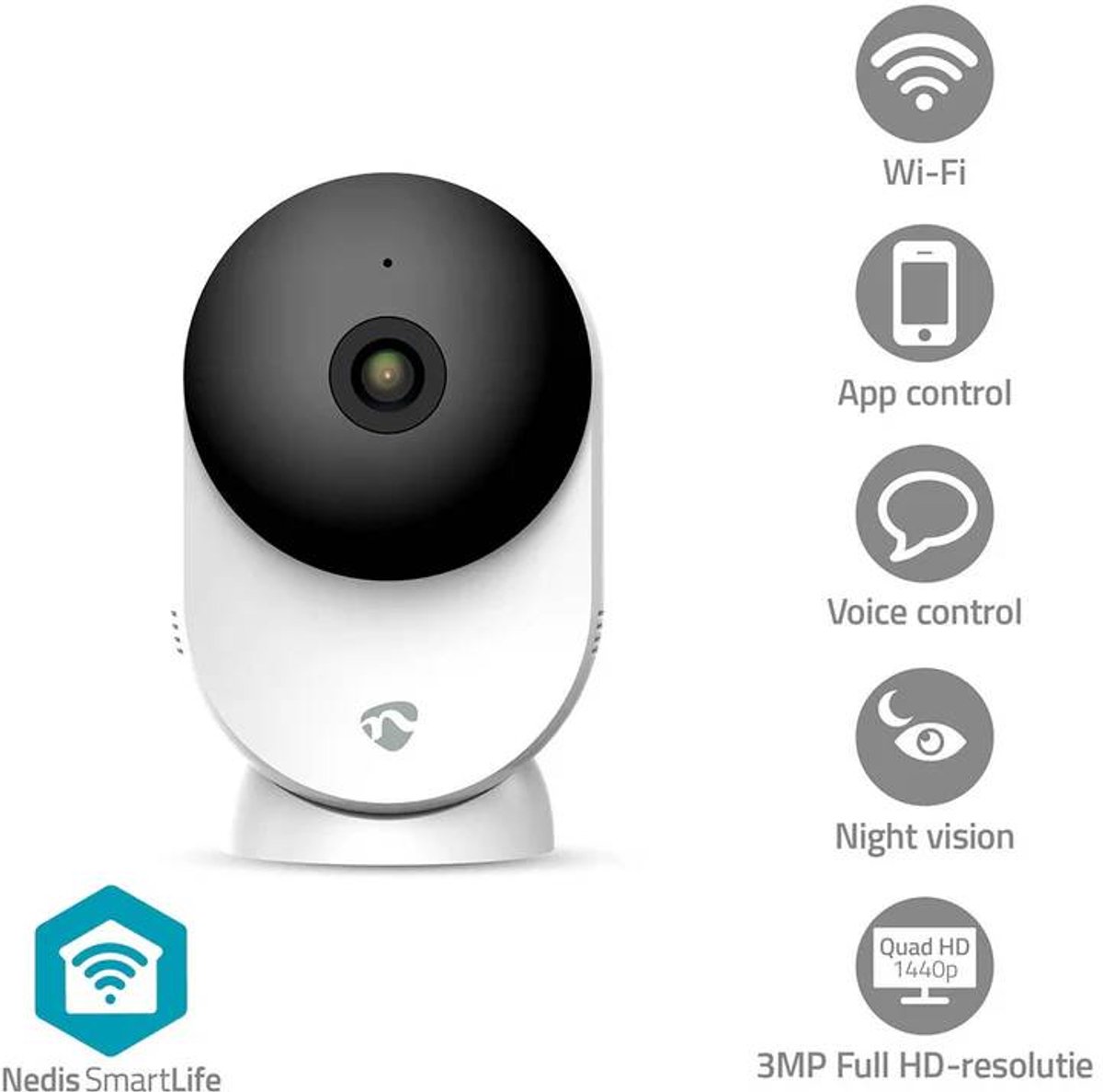 Nedis SmartLife Beveiligingscamera Binnen 3MP Full HD - Nedis - €47,50