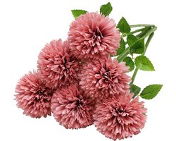 6 Stuks Kunst Hortensia Boeket - Zijden Chrysanten & Balbloemen | Realistische Bloemstukken voor Huiskamer/Tuin/Kantoor | Bruidsboeket & Tafeldecoratie | Stofvrij + Weerbestendig