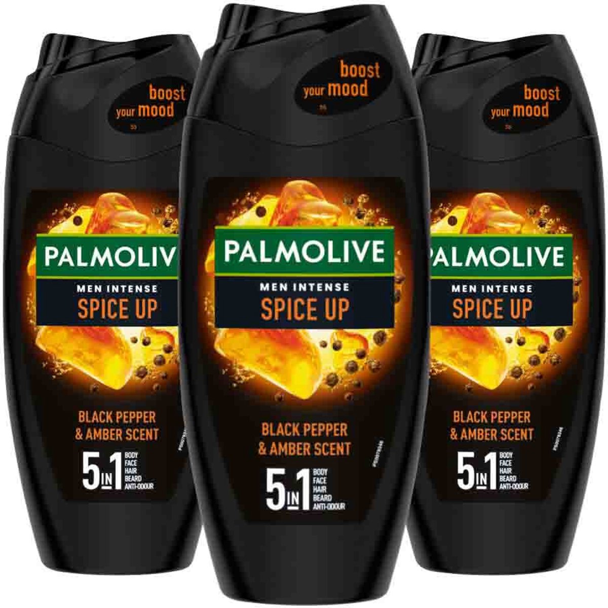 Palmolive - Men Intense Douchegel 5in1 Spice Up - 3 x 250 ml - Voordeelverpakking
