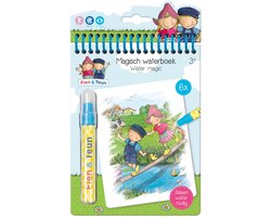 Fien & Teun Waterkleurboek - 6 pagina's - Herbruikbaar - Met hervulbare waterpen - Peuter en kleuter speelgoed - Knutselen - Voor meisjes en jongens…